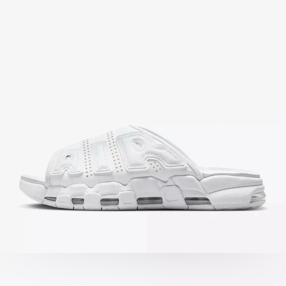 Men's Size 8 Nike Air More Uptempo Slides White FD9884 101 comfort max - Picture 6 of 7